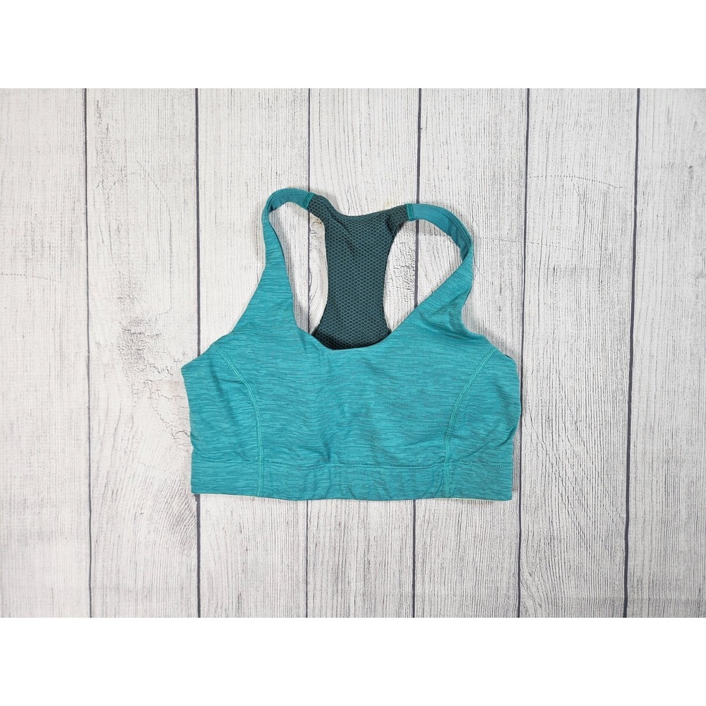 Outdoor Voices Sports Bra Womens Medium Teal Nylon Blend Racerback Support